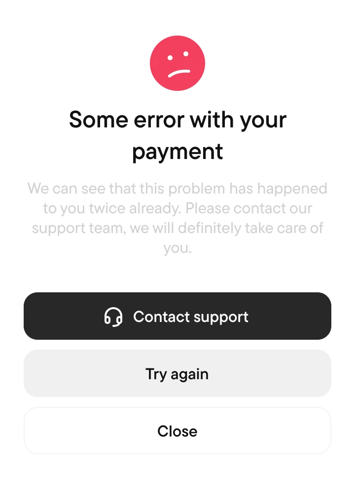 the error the second time round