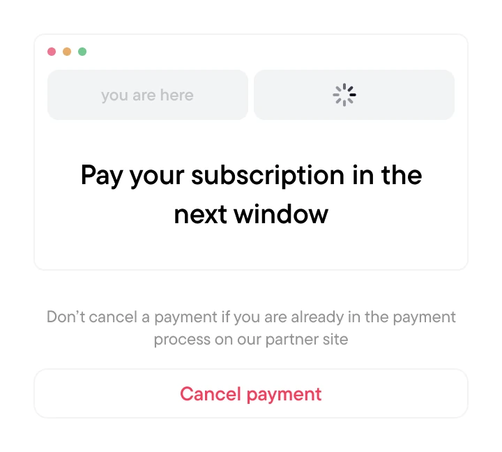 the payment pending