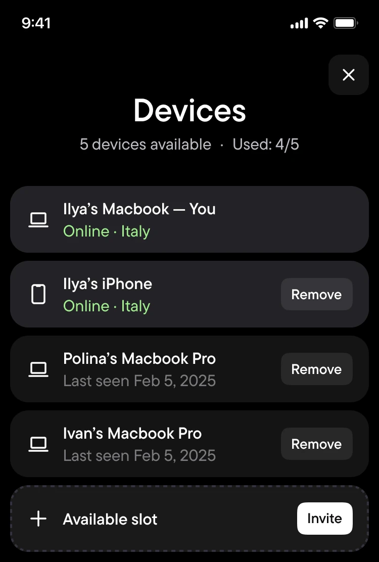 devices screen